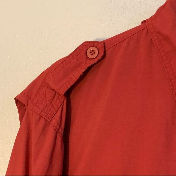 CABELA’S Guidewear Fishing Shirt Men L Reg Maroon Long Sleeve Nylon Zip Pockets - Picture 7 of 13